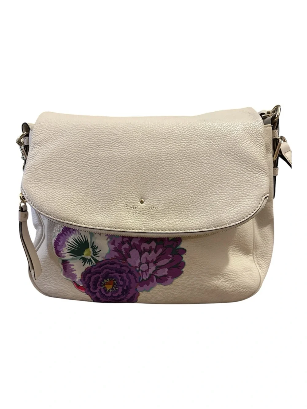 kate spade Cream Cobble Hill Devin Satchel Soft Pebble Cowhide Leather Upcycle